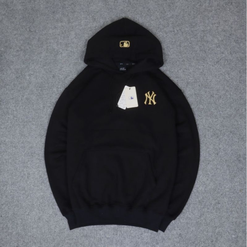 HOODIE MLB NY LOGO BORDIR GOLD - SWEATER HOODIE JUMPER HYPEBEAST FULL TAG & LABEL