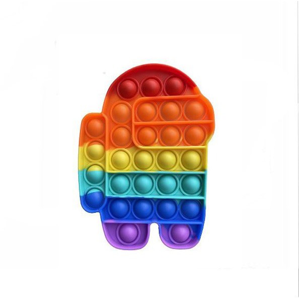 MAINAN ANAK POP IT MURAH POPIT SQUARE RAINBOW MULTICOLOR FIDGET PUSH BUBBLE PENGHILANG STRESS COD-AMONG US