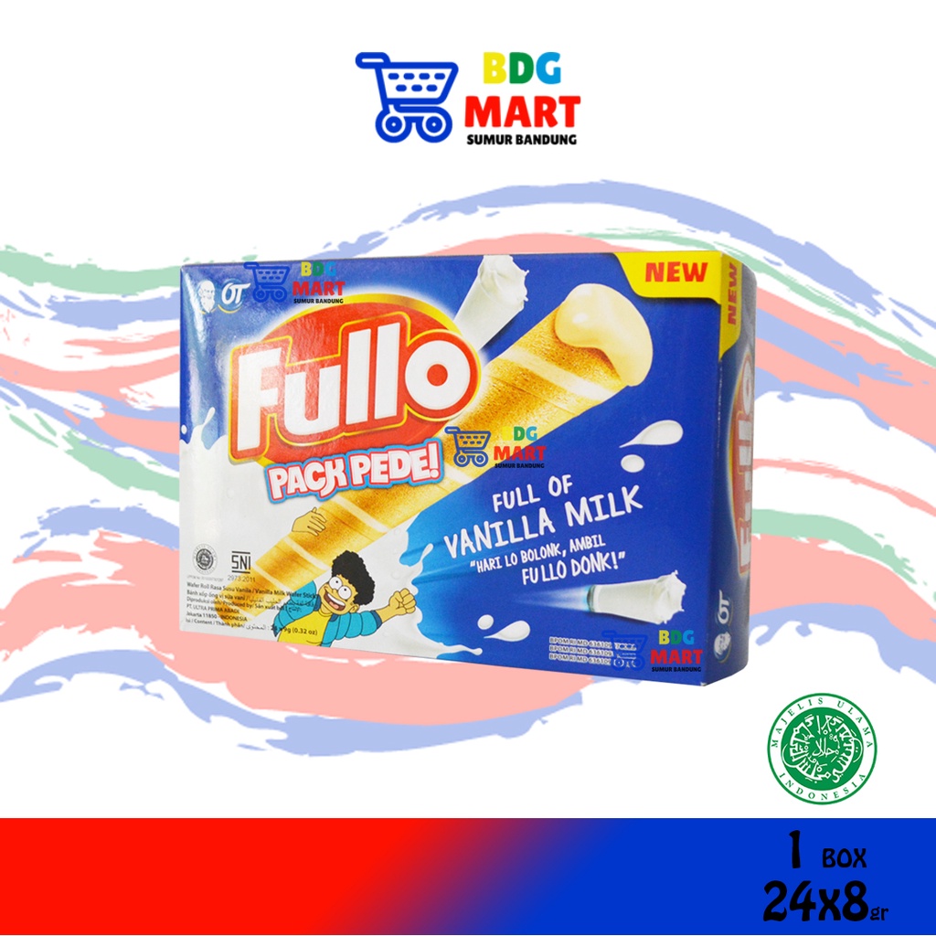 

Fullo Pack Full Vanilla Wafer Roll Rasa Vanila Halal MUI - 24 x 8gr