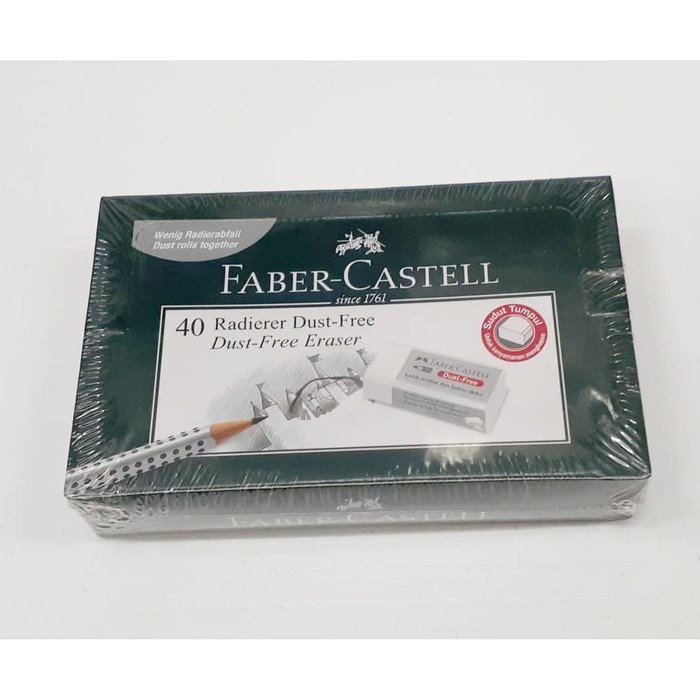 

PENGHAPUS FABER CASTELL 187230 PUTIH PER PAK ISI 40 | DUST FREE ERASER