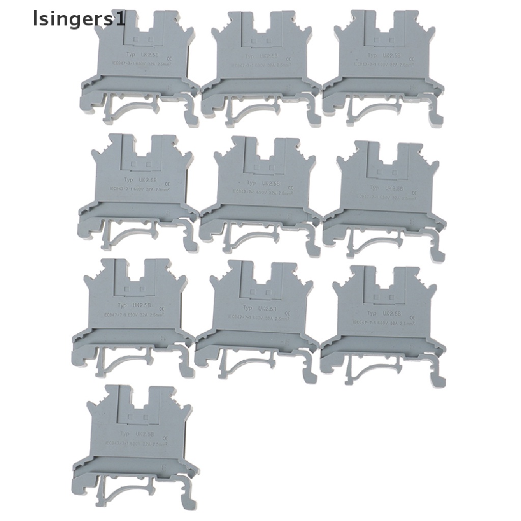 (lsingers1) 10pcs Terminal Block Rail Mount Panel Universal UK 2.5B 32A