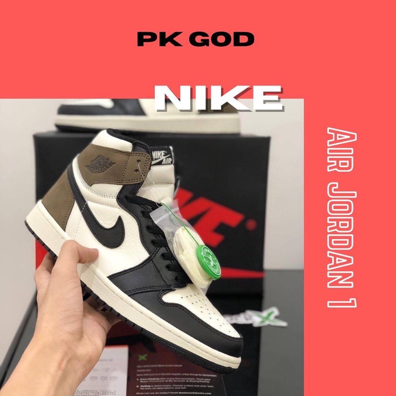 (PK GOD) Sepatu Sneakers Nike Air Jordan 1 High Dark Mocca