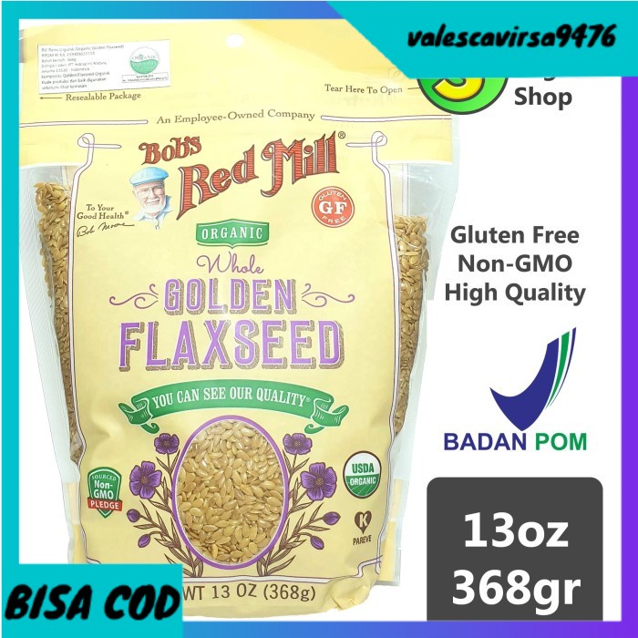 

⭐BISA COD⭐ Organic Whole Golden Flaxseed | Bob's Red Mill | 368g