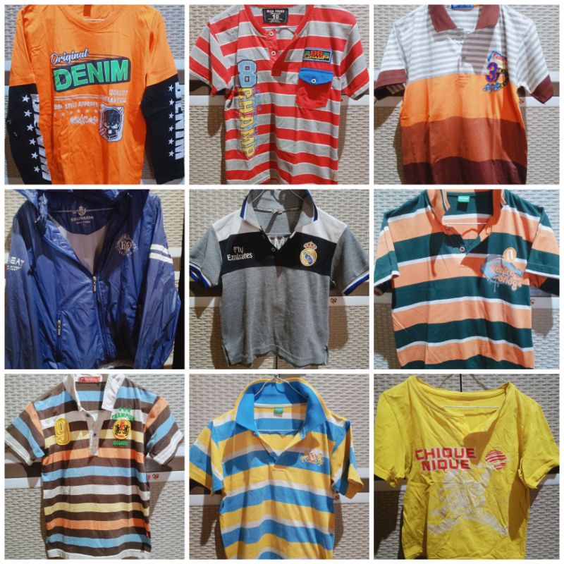 PRELOVED BAJU ANAK 8- 10 TH KAOS KEMEJA POLO MURAH BERMERK NEVADA MATAHARI