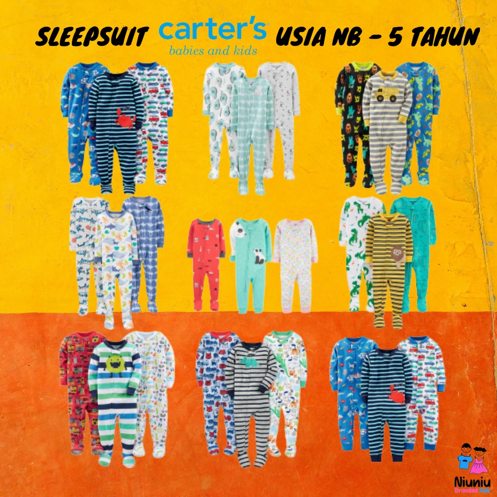 Sleepsuit Atasan Bawahan Terusan Carter Carters Bayi Baby Anak Kids Unisex Laki laki Perempuan Boy G