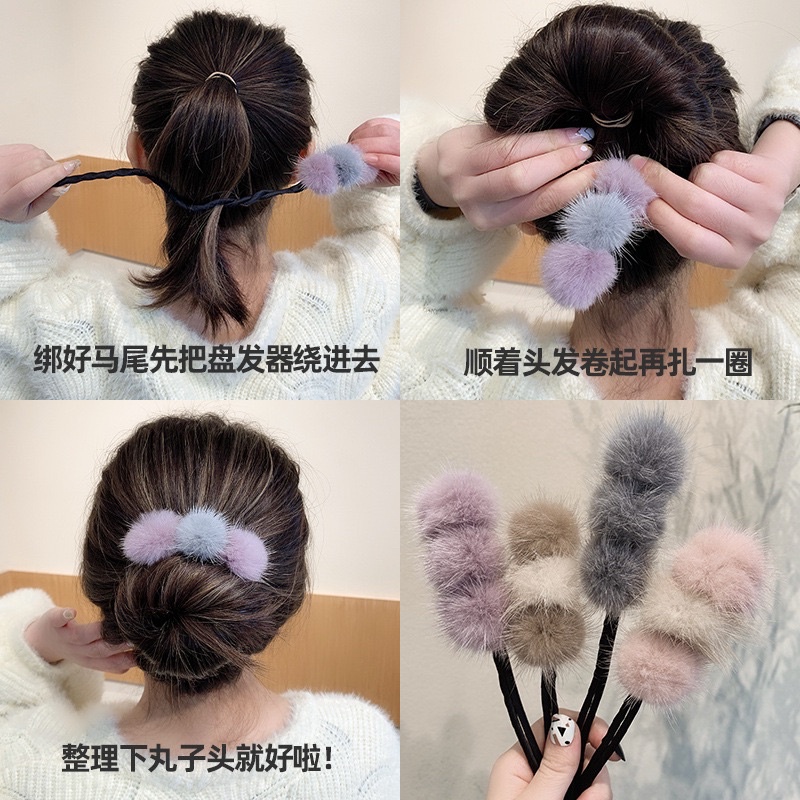 Kawat Sanggul Rambut Ikat Rambut Praktis Mutiara Bunga Hair Bun Tie Fashion Korea