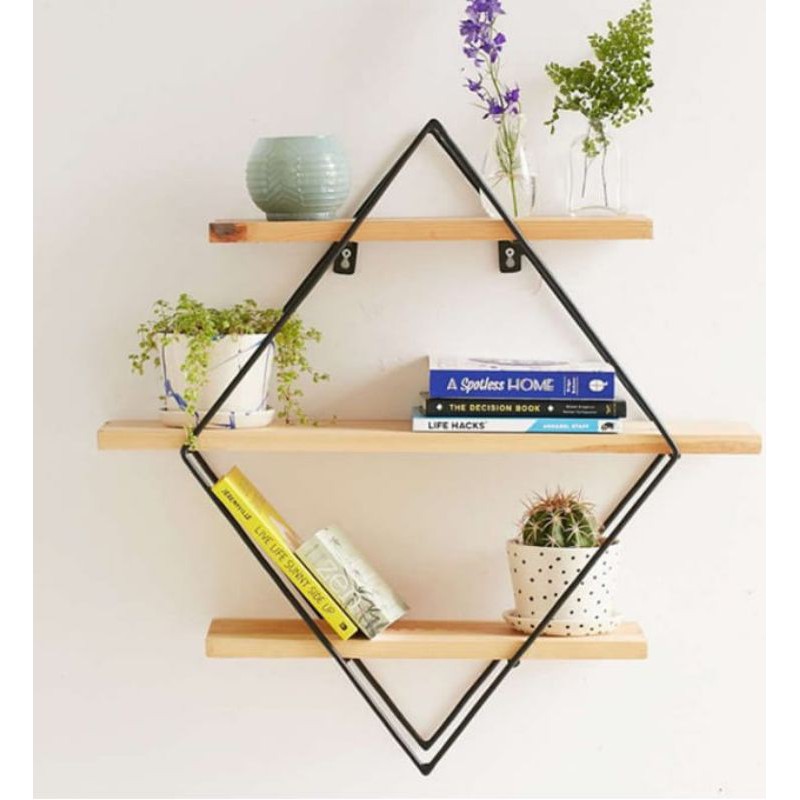 READY STOK) macrame rak besi/ rak buku/ rak tempel (AMB 074)