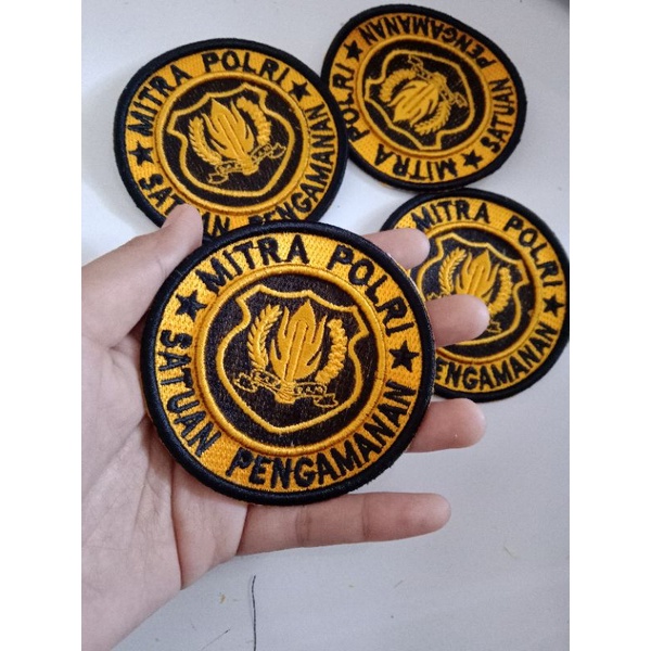 BEDGE BORDIR MITRA POLRI SATPAM TIMBUL