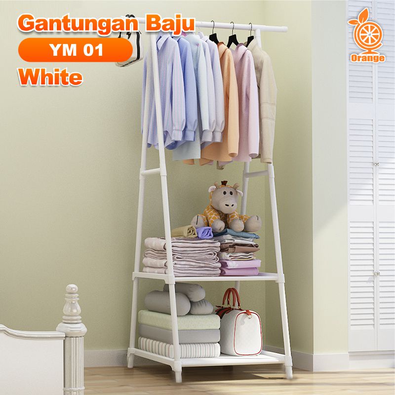 Rak Gantungan Segitiga Triangle Stand Hanger Gantungan Baju Serbaguna Roda 4 Rak jemuran serbaguna