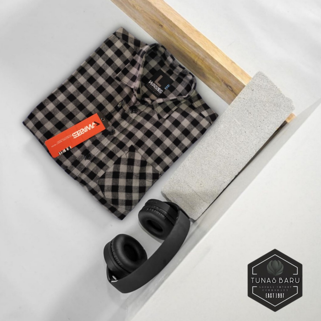 Kemeja Flanel Unisex Lengan Panjang