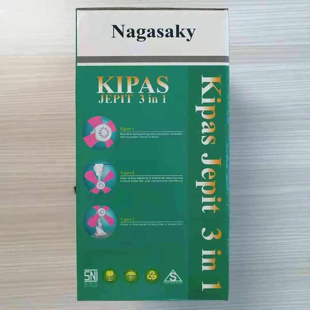 kipas angin meja dinding jepit NAGASAKY ng-380j ( 3 in 1 )