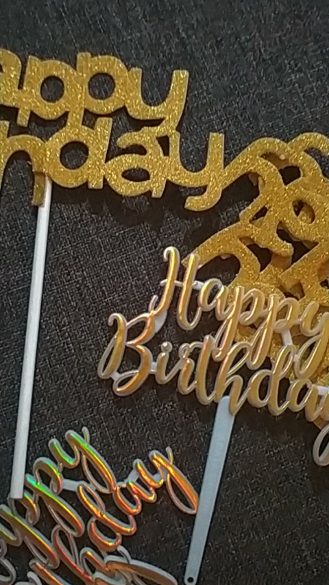 Cake Topper / Hiasan Kue Ultah Happy Birthday Curly