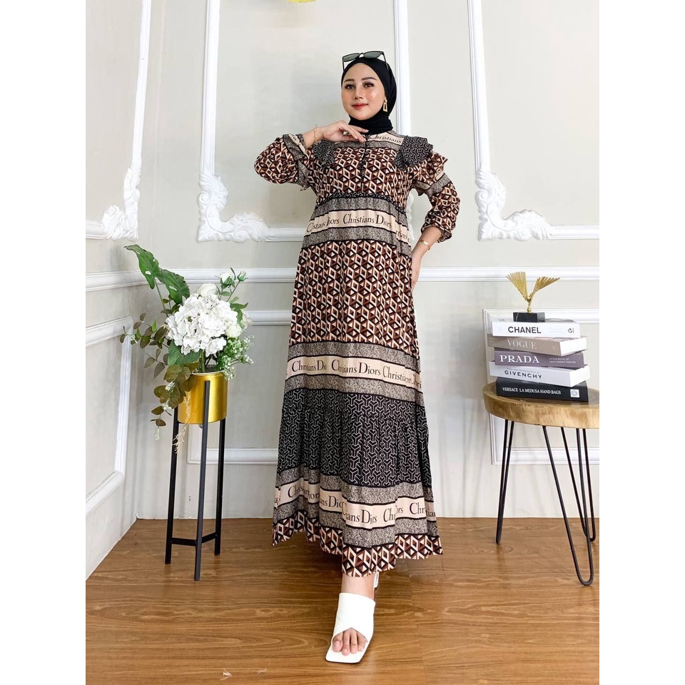 Gamis Maxi Modern/ Rayon Armor Lembut Adem Halus/Gamis Fashion Wanita