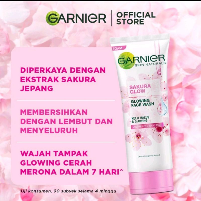 GARNIER Sabun Cuci Muka Bright Complete - Sakura Glow 100 Ml