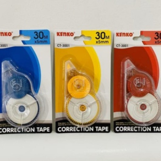 

Cuci Gudang Corection Tape/Tip-Ex Roll 30 Meter/Tip-Ex Roll Kenko Ct-3001 Trendi