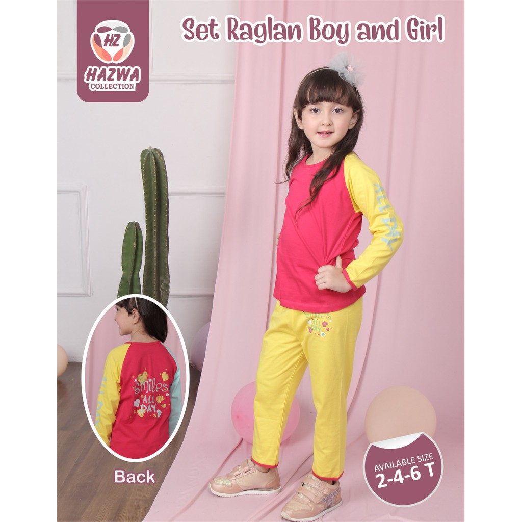 Setelan Anak Set Raglan Boy Girl Hazwa