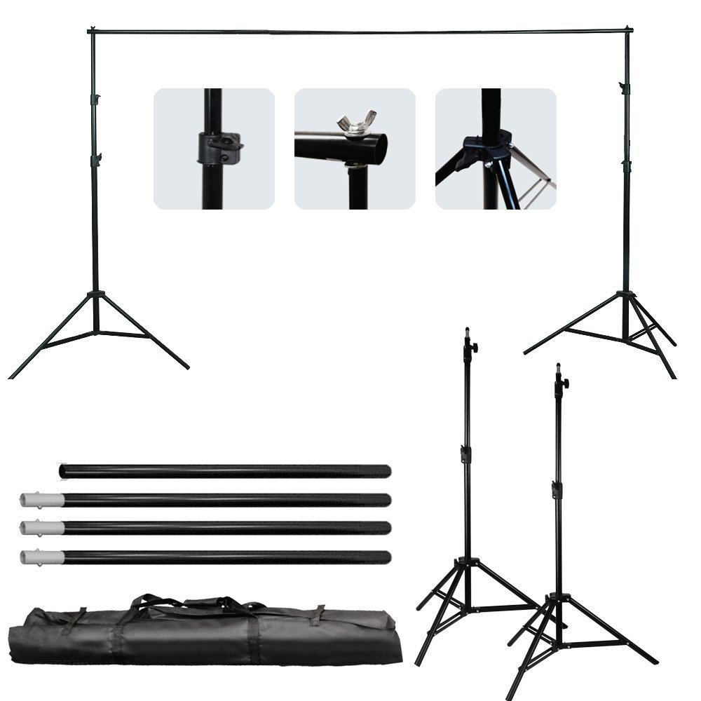 TaffSTUDIO Bracket Stand Backdrop Foto Studio 190 x 300 cm - BS-300 - Black