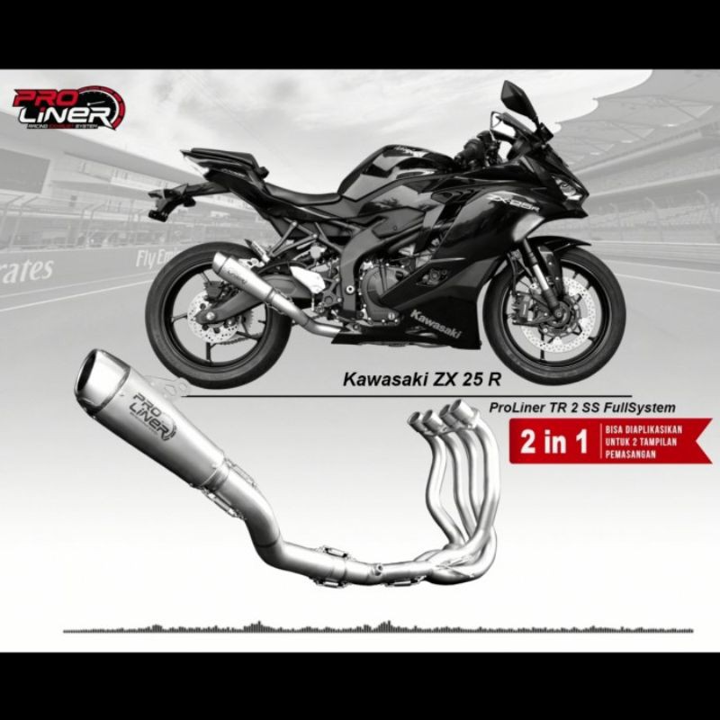 knalpot proliner Kawasaki zx25r 2020 original knalpot ZX25R proliner 2ss ZX25R