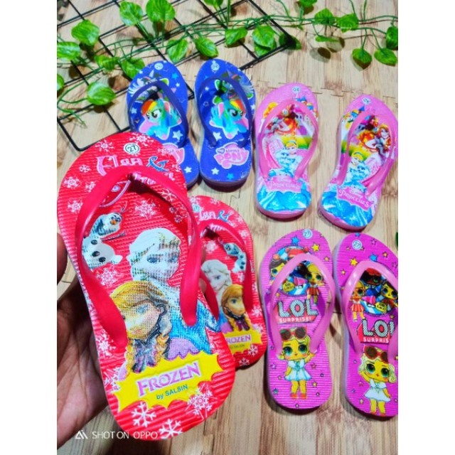 SANDAL JEPIT ANAK PEREMPUAN 3-8 TAHUN KARAKTER LOL / SANDAL LUCU ANAK CEWEK