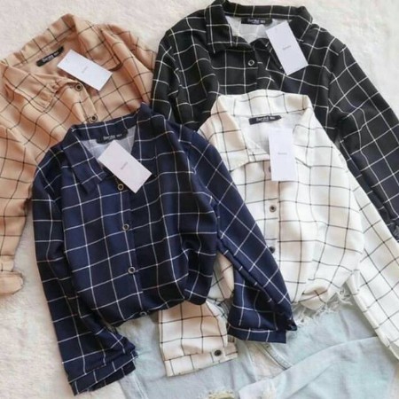 GRIDA TOP - KEMEJA MOTIF KOTAK - creap