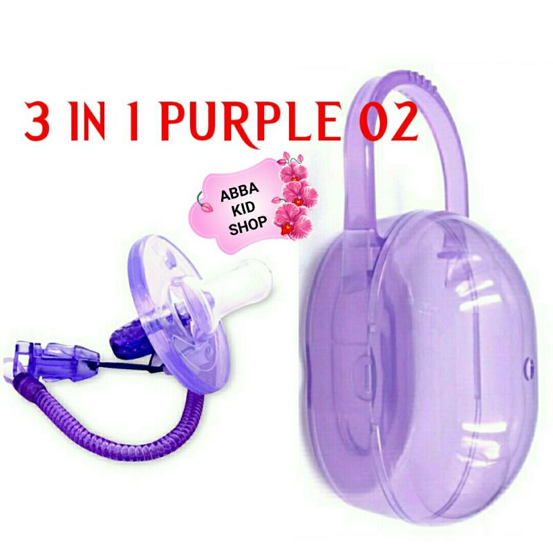 Dot Bayi Empeng Bayi Silikon 3 in 1 set orthodontics bpa free Dot Empeng Bayi Silikon with box and chain-4