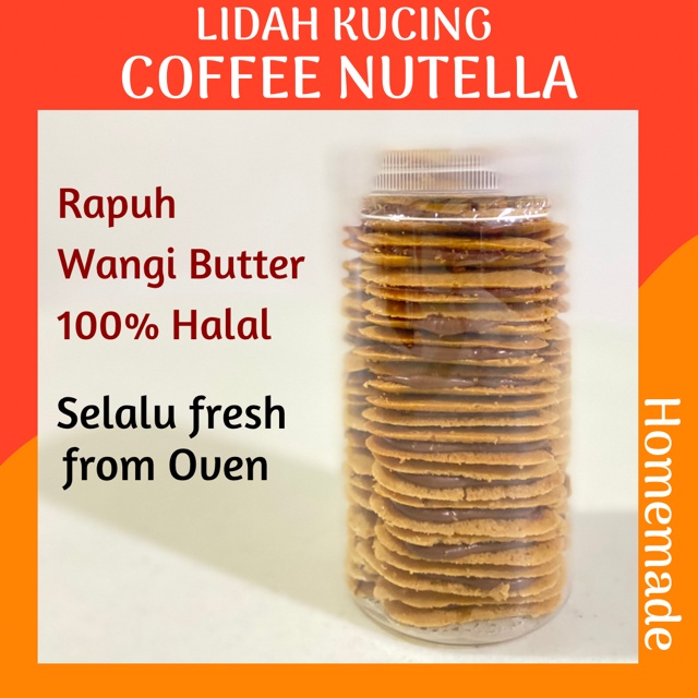 

LIDAH KUCING COFFEE NUTELLA / LIDAH KUCING KOPI NUTELLA / BISKUIT LIDAH KUCING