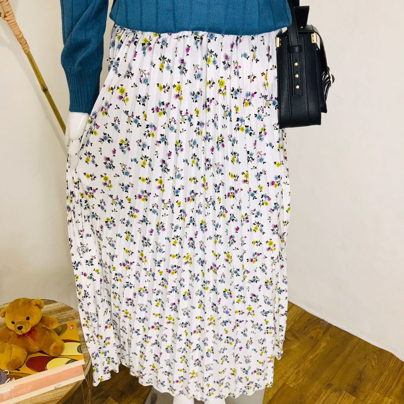 ROK PLISKET BUNGA TULIP / ROK PLISKET PREMIUN / ROK TERBARU!!