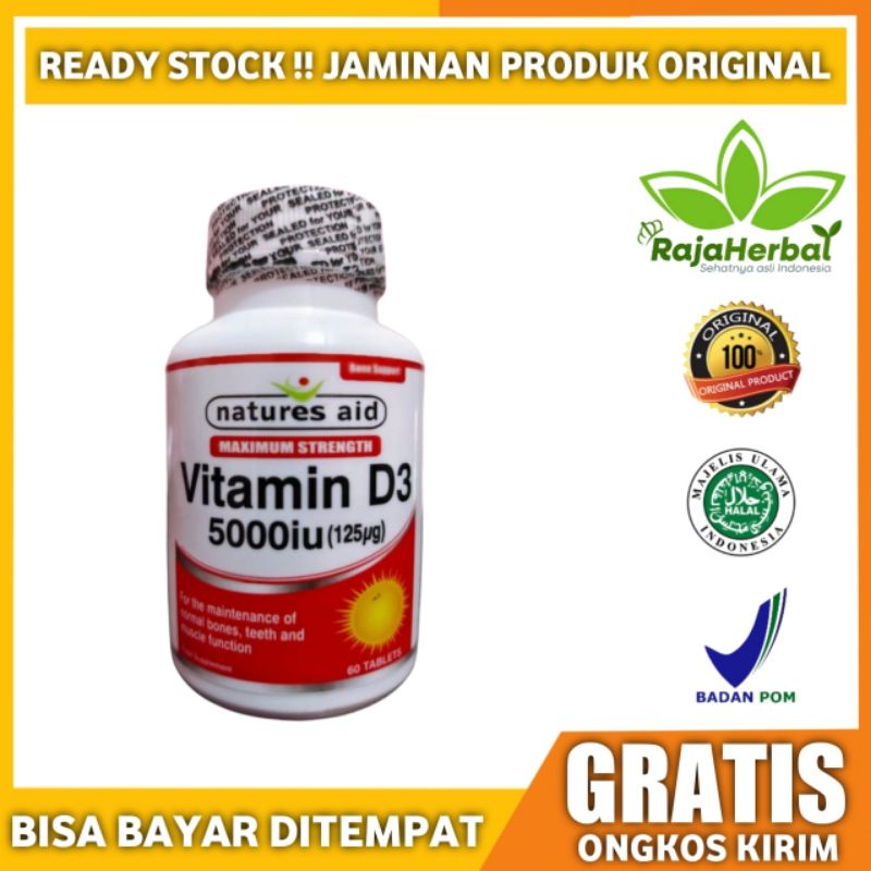 New Vitamin D3 5000IU Natures Aid - Natures Aid Vitamin D3 5000IU Original By UK - Vitamin D3 5000IU