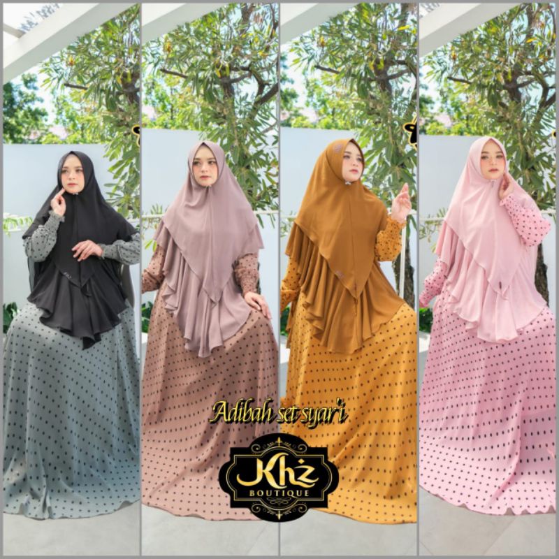 ADIBAH GAMIS SET SYARI BY KHZ BOUTIQUE/GAMIS SYARI