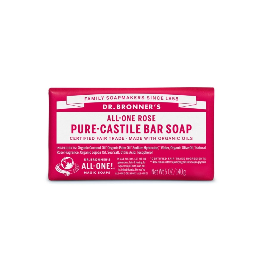 Dr Bronners Pure-Castile Bar Soap - Rose