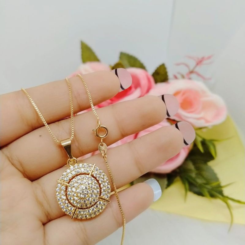 kalung Rodhium gold (rantai italy kaca)