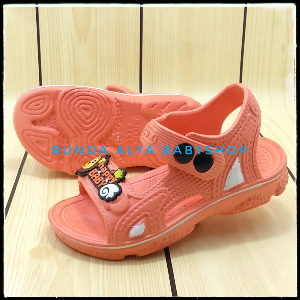 Sendal Anak Laki Laki Usia 3 4 5 Tahun ORANGE Karet Elastis - Sepatu Sendal Anak Cowok Karet Animal Lion Anti Licin Size 24 - 29