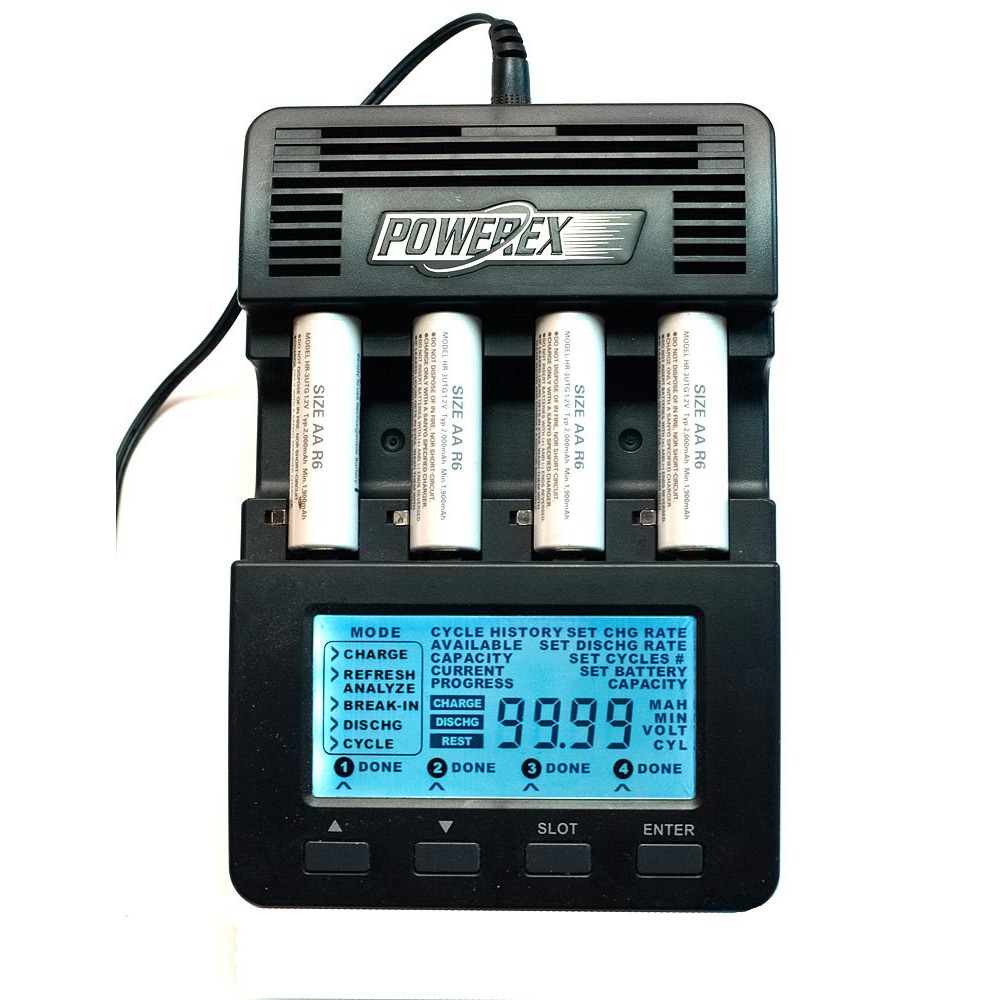 Maha Powerex MH-C9000 WizardOne Charger-Analyzer for 4 AA / AAA with LCD