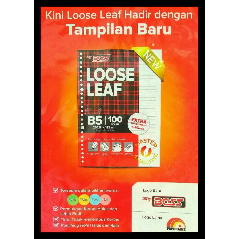 

Paperline A5 100 Lbr Isi Loose Leaf / Kertas Refill Binder 20 Holes Terbaru