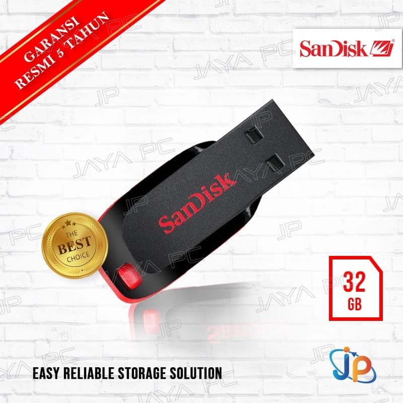 FlashDisk Sandisk Cruzer Blade CZ50 32GB - Flash Disk Cruzer Blade 32 GB USB 2.0