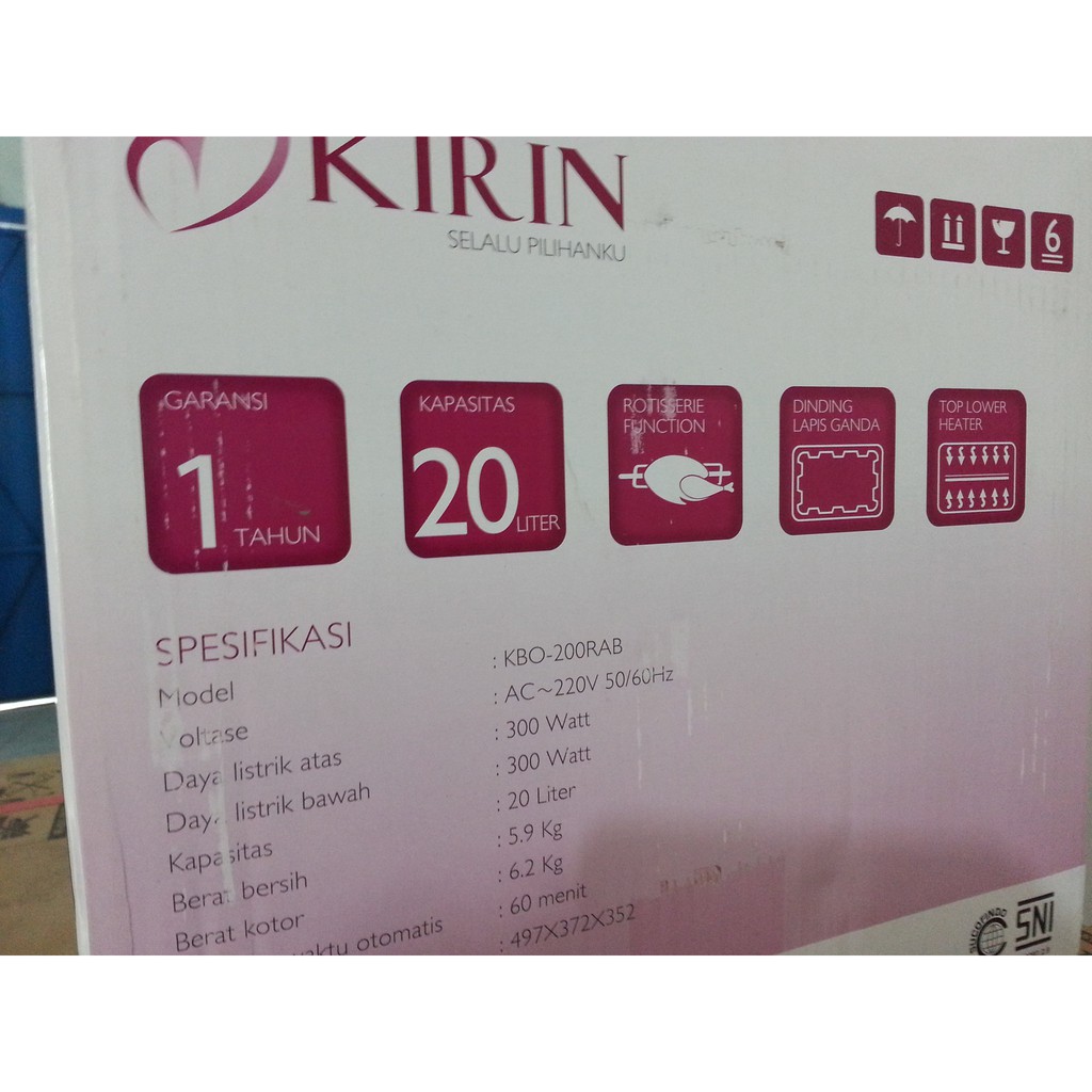 OVEN / Open LISTRIK Kirin KBO-200RAB Besar 20L Hemat Listrik