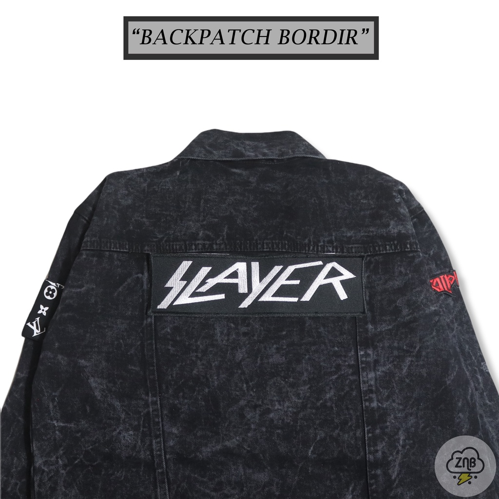 ZINBONS BACKPATCH SLAYER PATCH BORDIR MUSIK TEMPELAN JAKET ROMPI TAS HOODIE