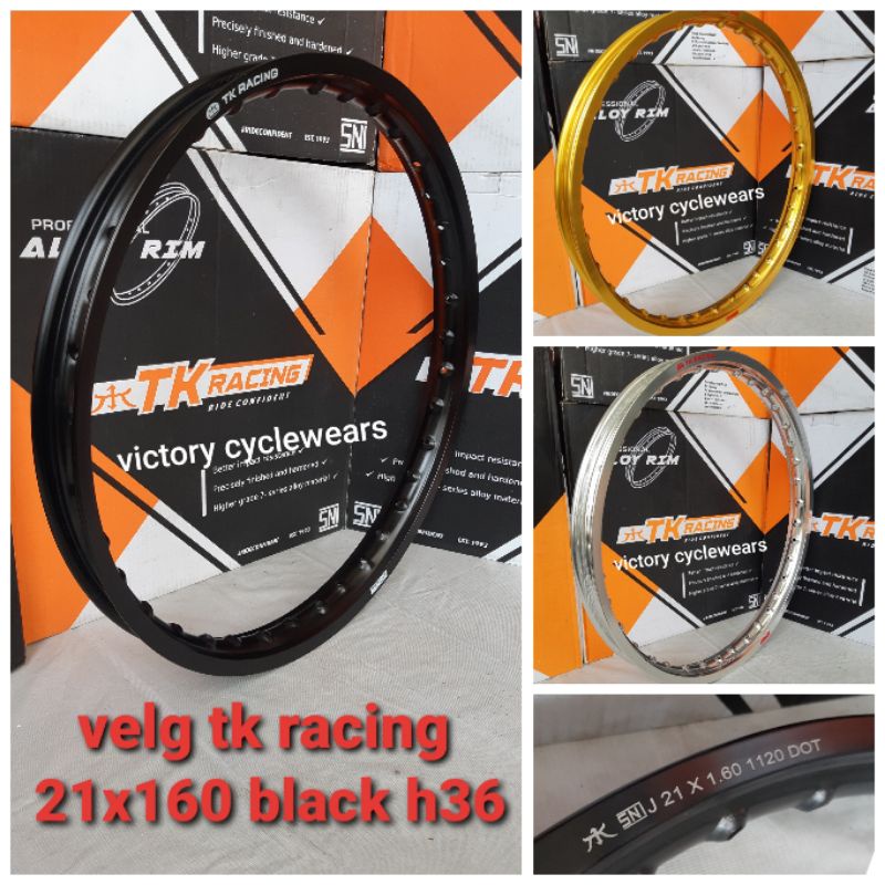 VELG TK RACING 21x160 36 HOLE KILAT PER 1 PC ( SATUAN ) DAN HOLE 28 TK RACING