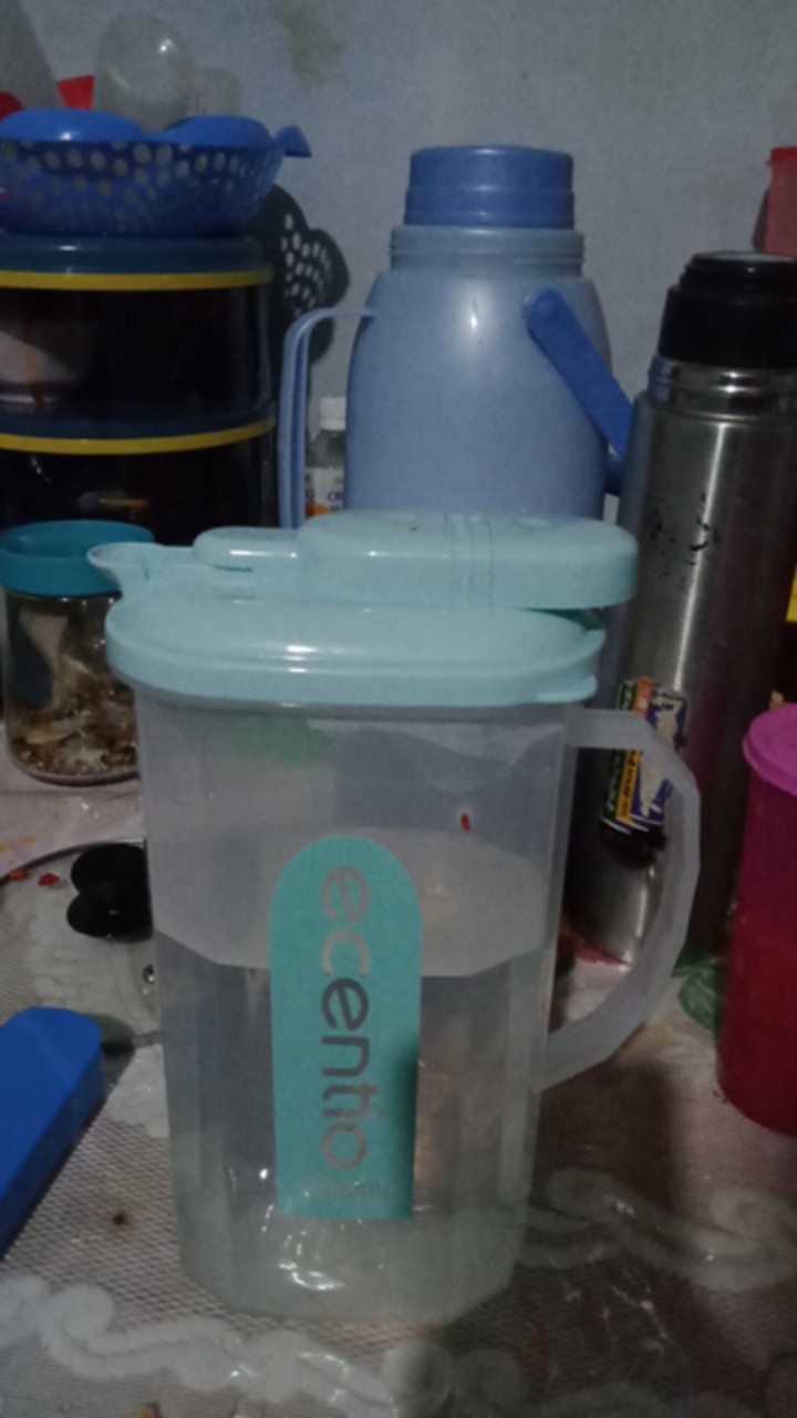 Ecentio 5 In 1 2l Teko Jus Air Teh Kopi Wadah Plastik Dengan 4 Cangkir 280ml/ Water Jug Bpa Free