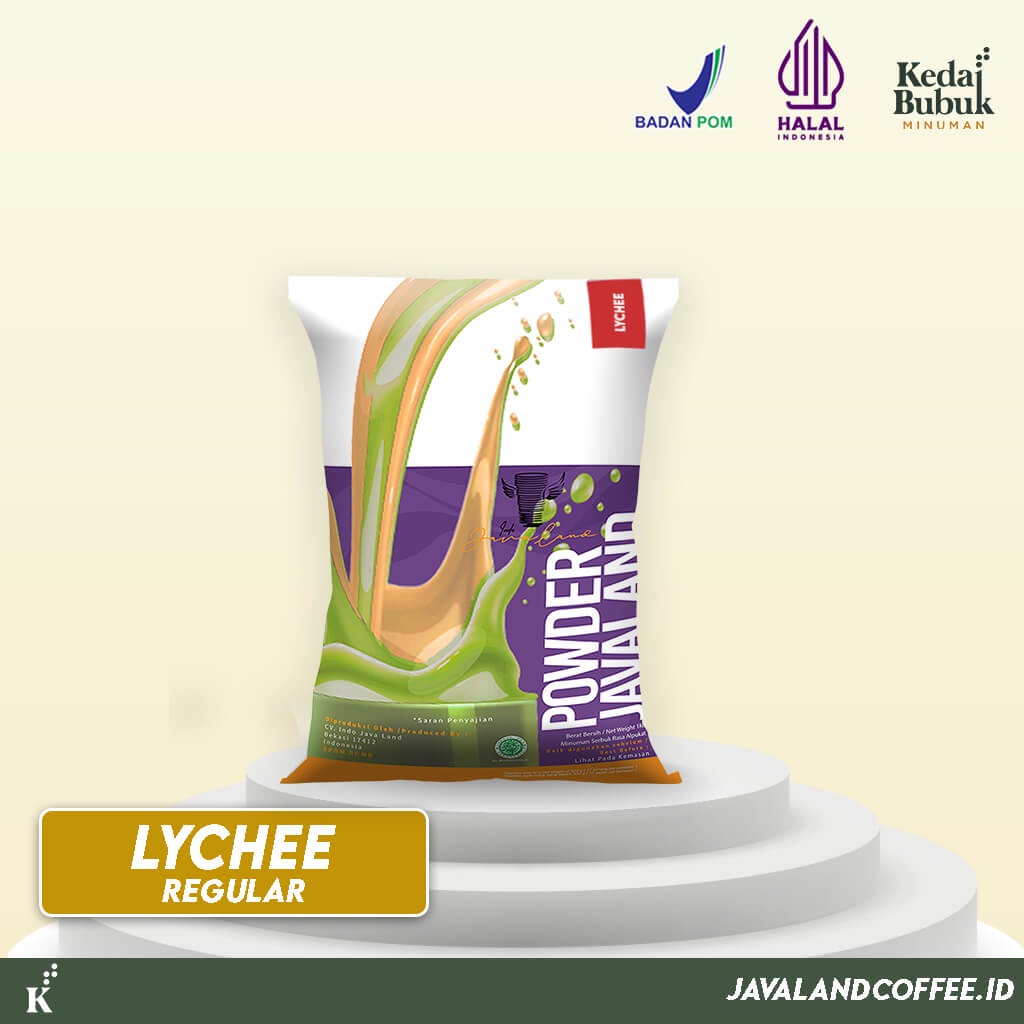 Javaland Bubuk Minuman Rasa Lychee / Leci 1Kg - Regular Plain | Bubble Powder Drink Boba