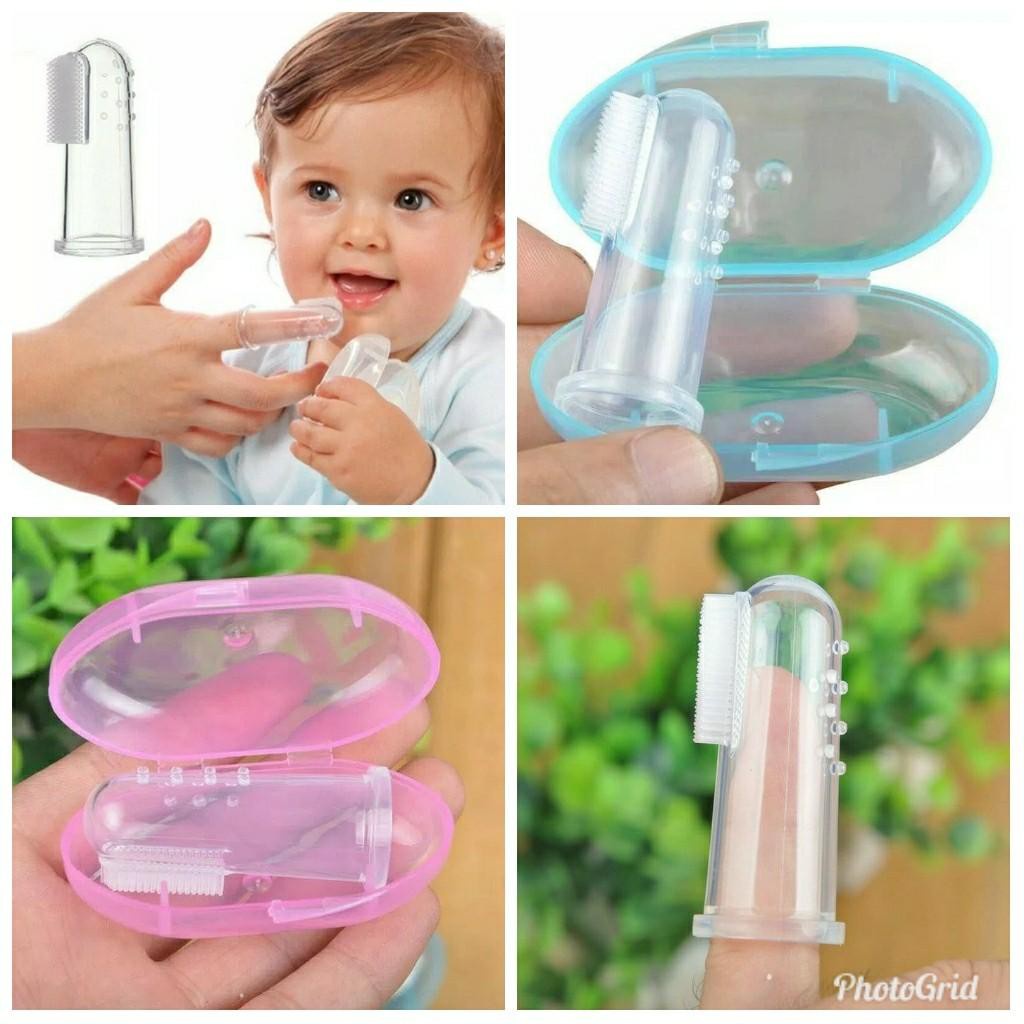 [FREE BOX] Sikat Gigi Bayi Sikat Gusi dan Lidah Bayi DENGAN KOTAK BPA FREE