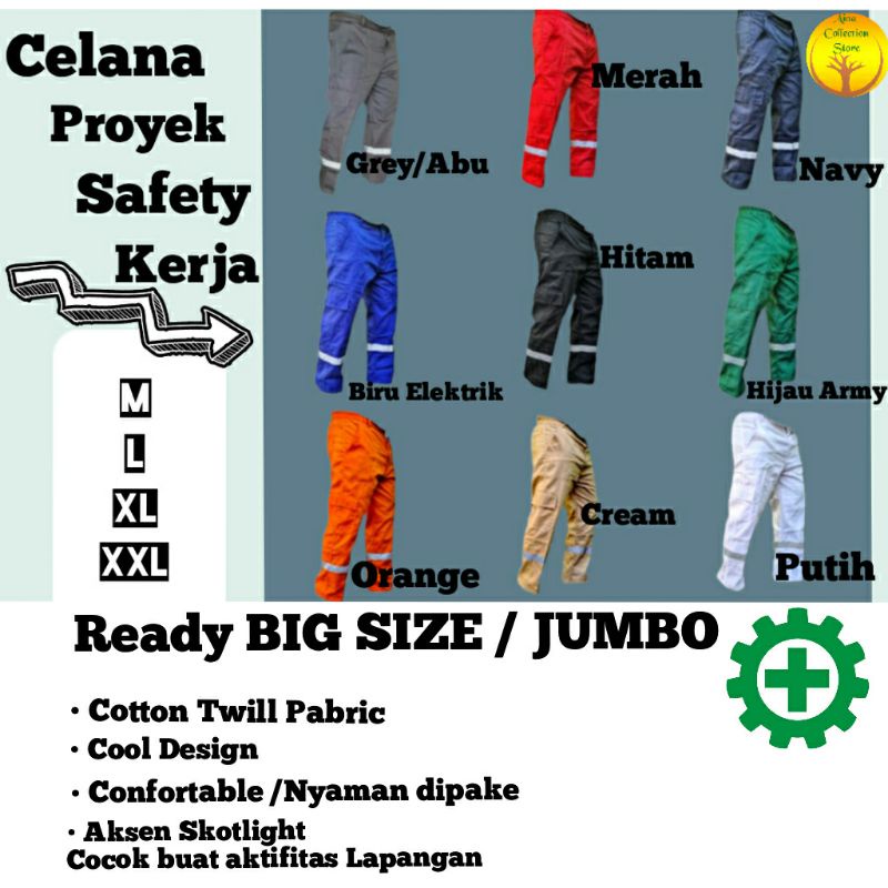 BIG SIZE JUMBO Celana Safety Wearpack PDL Pria Kerja Proyek