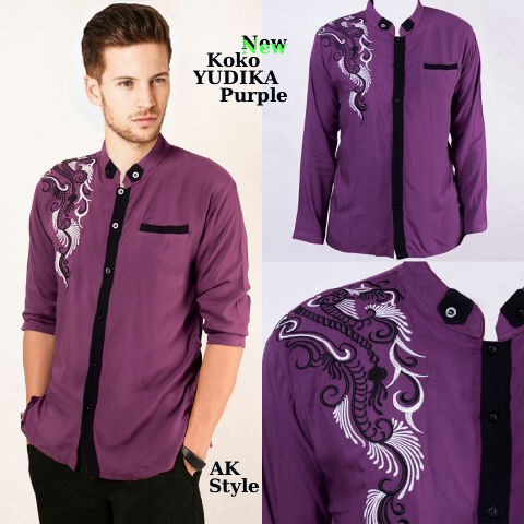 [ Yudika purple AK] baju pria koko warna ungu