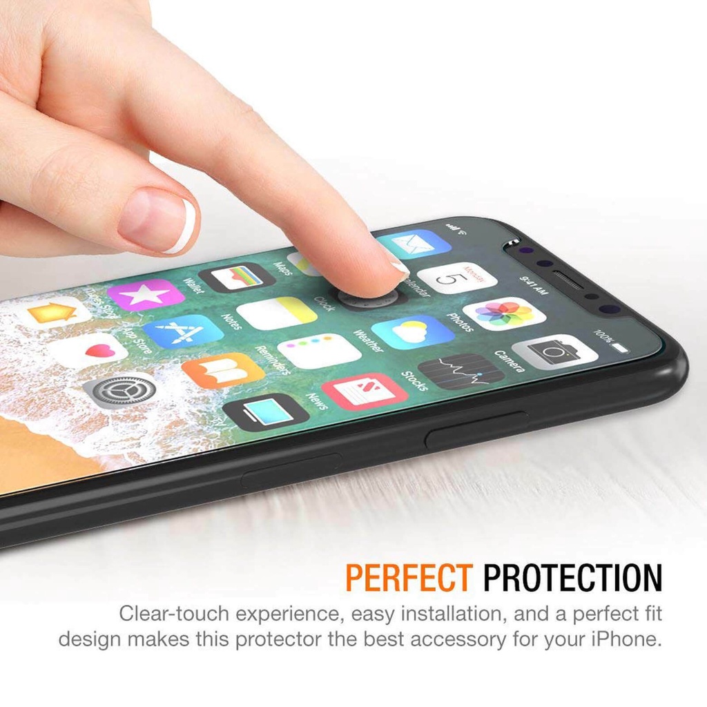 9H Suitable For For iPhone 6 6s 7 8 Plus X XS XR Xs Max 11 Pro Max 12 Mini Tempered Glass Clear Screen Protector Anti-fingerprint Scratch Resistant Film Full Cover Case Friendly