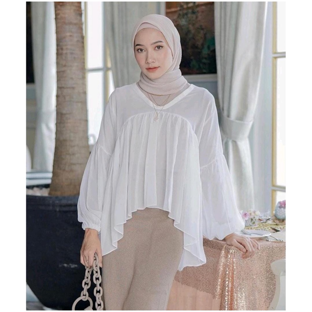 Alny Hijab - Dealova Blouse Outer / Bloude Wanita Bahan Ceruti Babydoll Premium