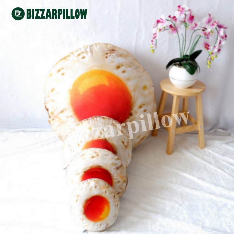 Bizzarpillow Bantal Telor Telur Ceplok Size M Bantal Unik BZ058