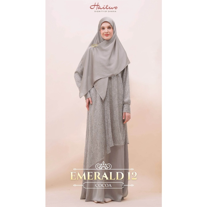 Haitwo Gamis EMERALD 12 Bahan Circle Marbela Dress Kondangan Elegant st Hijab By Haitwo bisa COD