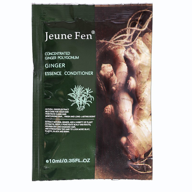 JEUNE FEN Travel Size Ginger Shampoo And Conditioner 1Set @10Ml -Anti Rambut Rontok, Anti Ketombe Rambut Rusak