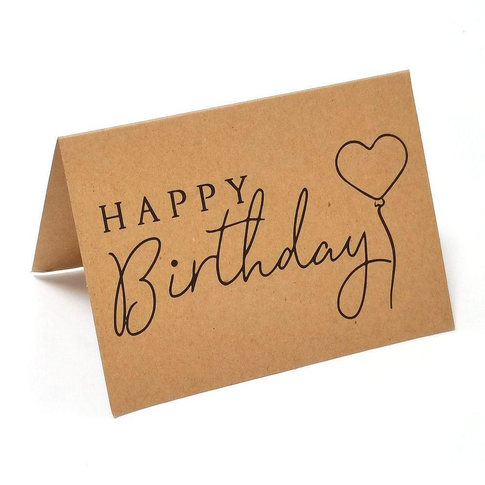 Solighter 10pcs Kartu Ucapan Ulang Tahun Postcard Best Wishes Happy Birthday Perlengkapan Pesta Kertas Kraft