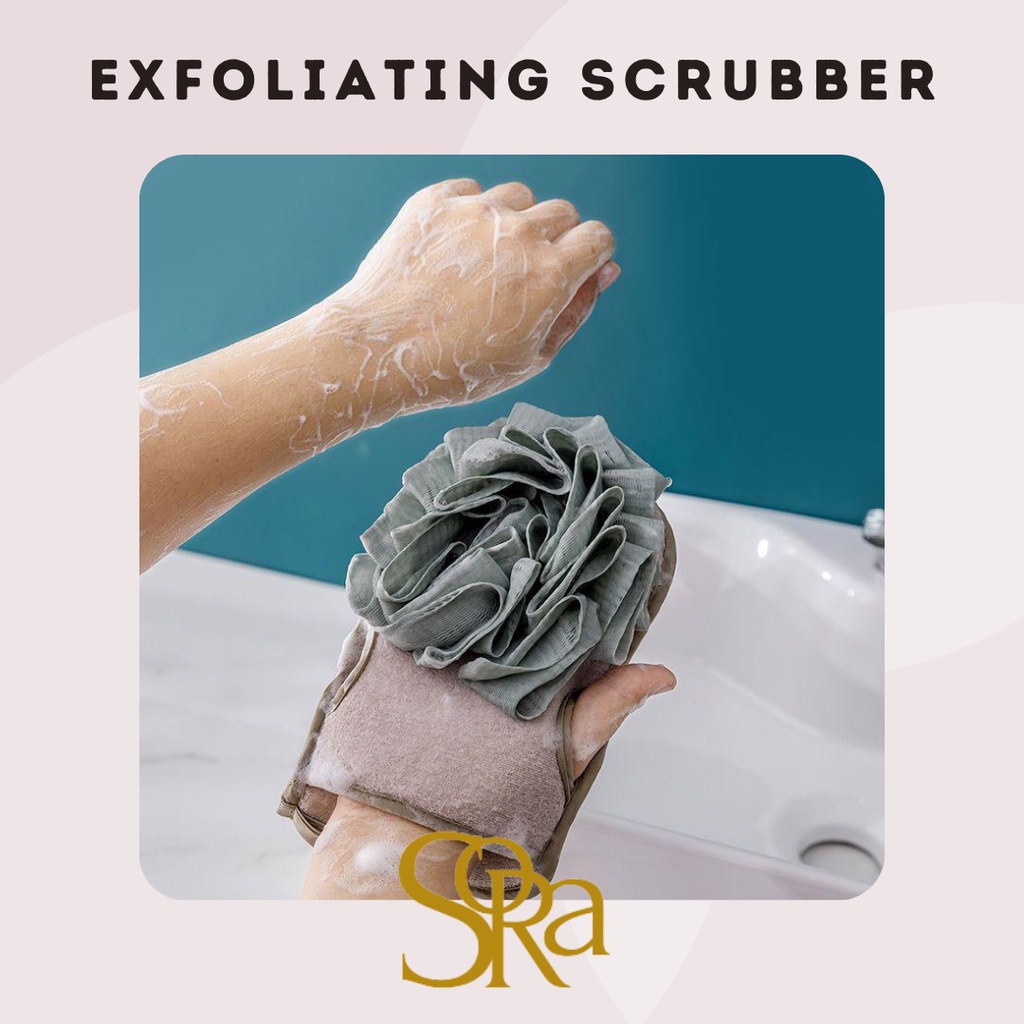 ALAT MANDI PENGHILANG DAKI / SARUNG TANGAN MANDI SCRUBBER EXFOLIATING GOSOK BADAN 2IN1